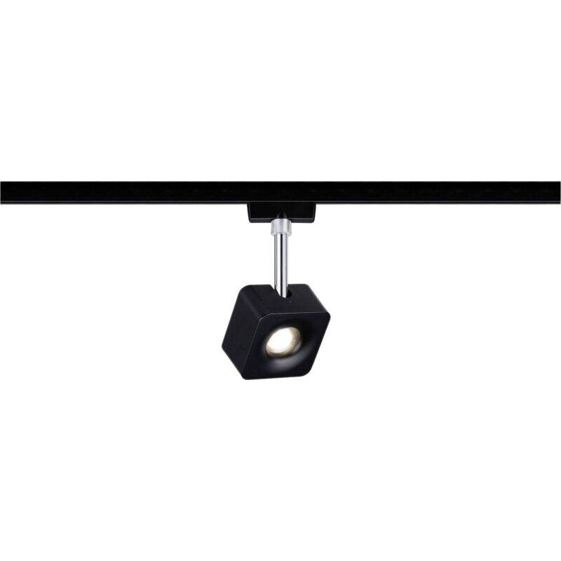 Paulmann Cube Luminaire sur rail haute tension URail LED intégrée 8 W LED noir (mat), chrome
