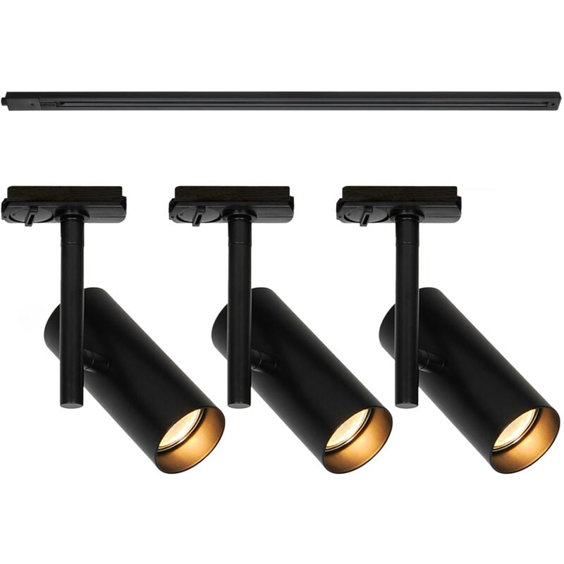 Luminaire sur rail Jerome 3-Kit + 1m Aluminium Noir, H.18,5 IP20 GU10 / Nordlux Intérieur