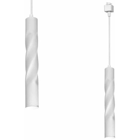LUMINAIRE SUR RAIL SUSPENDU TORSADÉ BLANC 3W LED
