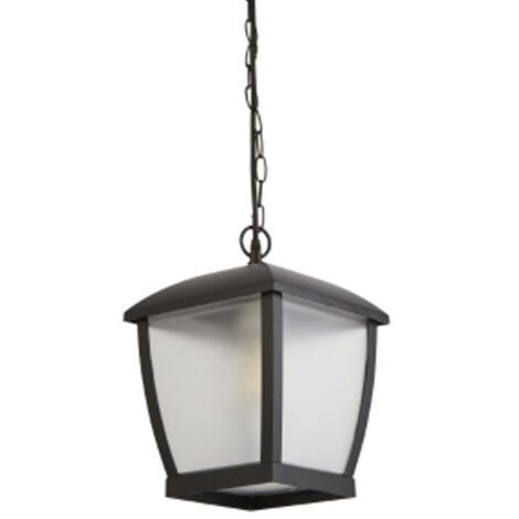 Luminaire suspendu d'extérieur Searchlight Seattle - noir avec panneaux en acrylique givré transparent