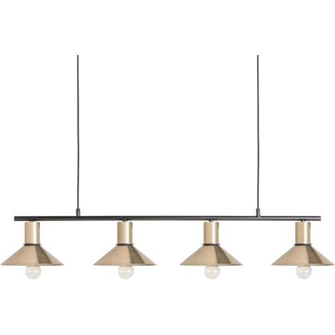 Luminaire suspendu doré style art déco en fer - Doré intemporel finition brossée