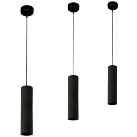 Luminaire Suspendu GU10 IP20 30cm - Noir / Lot de 3 - SILUMEN