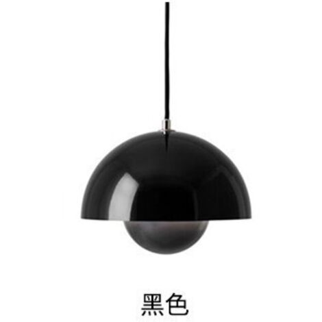 Luminaire Suspendu LED, Insertion En Forme De Boule Encastré Lumière Modernisme Suspension En Métal Lampe Suspendue Pour Salon Chambre Salle À Manger Cuisine Îlot-23cm Noir