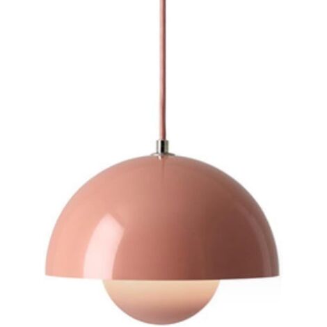 Luminaire Suspendu LED, Insertion En Forme De Boule Encastré Lumière Modernisme Suspension En Métal Lampe Suspendue Pour Salon Chambre Salle À Manger Cuisine Îlot-23cm Rose