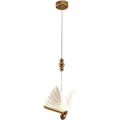 Luminaire suspendu moderne à 1 lumière, plafonnier acrylique lustre papillon décoratif pour escalier de cuisine de chambre à coucher, suspension led papillon-coloré A