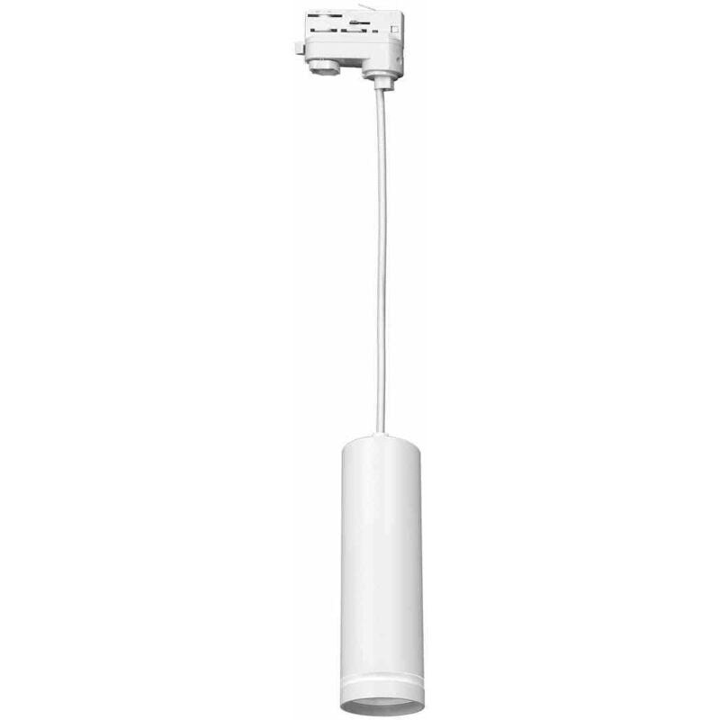 Luminaire suspendu sur rail tubulaire blanc 1xGU10 3 circuits