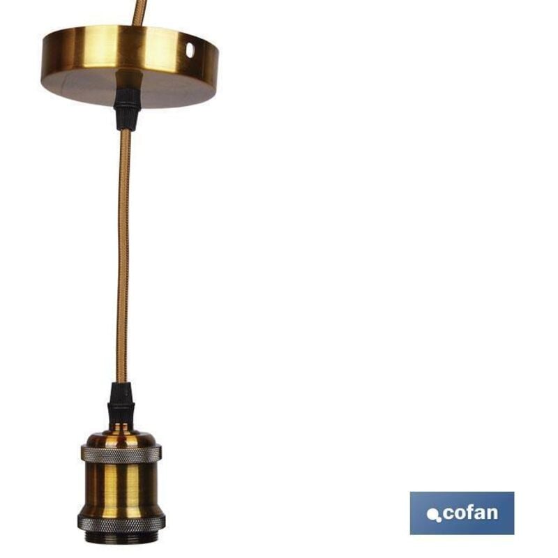 Douille (Câble+Rosette) Or E27 100x10cm