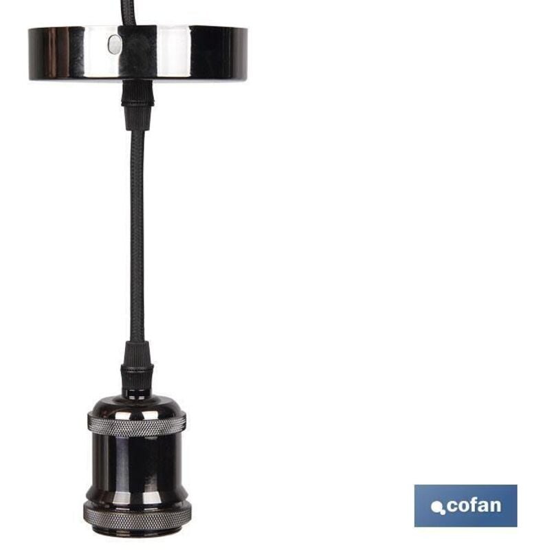 Douille (Câble+Rosette) Nickel E27 100x10cm