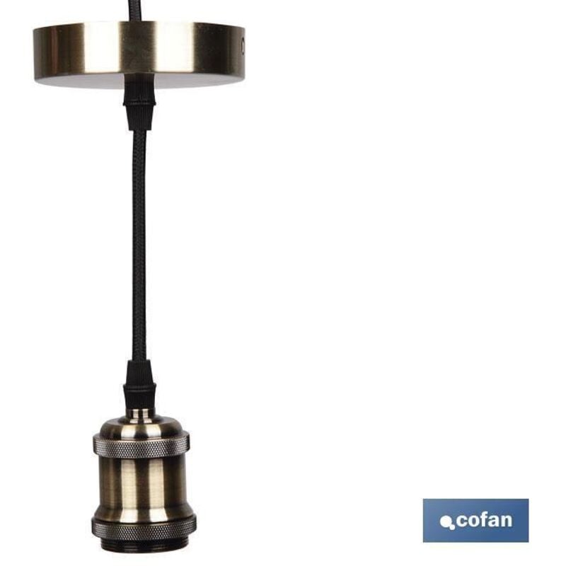 Douille (Câble+Rosette) Or Clair E27 100x10cm