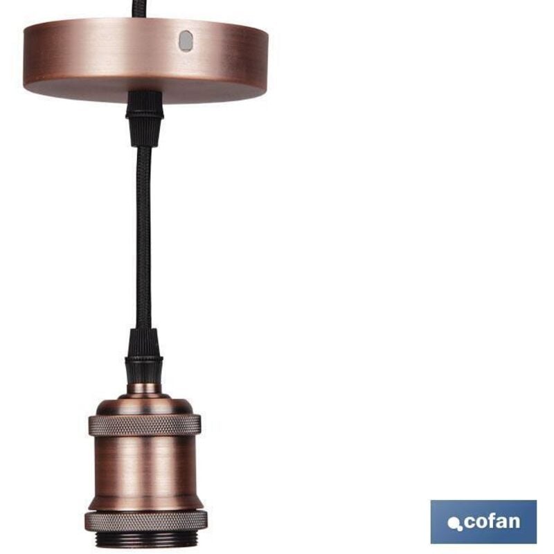 Douille (Câble+Rosette) Or Rose E27 100x10cm