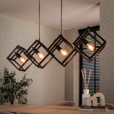 Luminaire suspension cube en métal RUBI