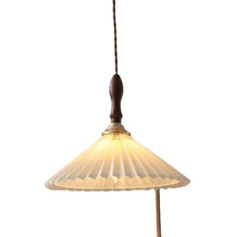 Luminaire Suspension Dôme en Verre Transparent Vintage Industrielle avec Base E27 en Laiton Cuivre Lustre Loft Lampe suspendue au plafond（Sans source lumineuse）