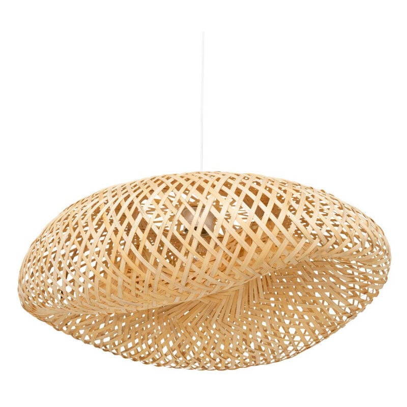 Suspension luminaire tressée en bambou 'Beddy' - Beige - d 50 cm - Livraison gratuite