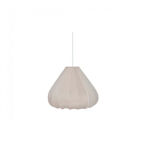 Luminaire suspension en forme de poire nervurée, coloris beige - Diamètre 49 x Hauteur 119 cm