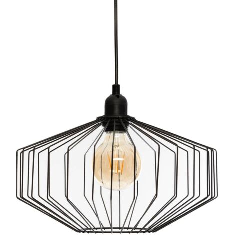 Luminaire Suspension en Métal filaire Noir D 30.5 cm - Atmosphera