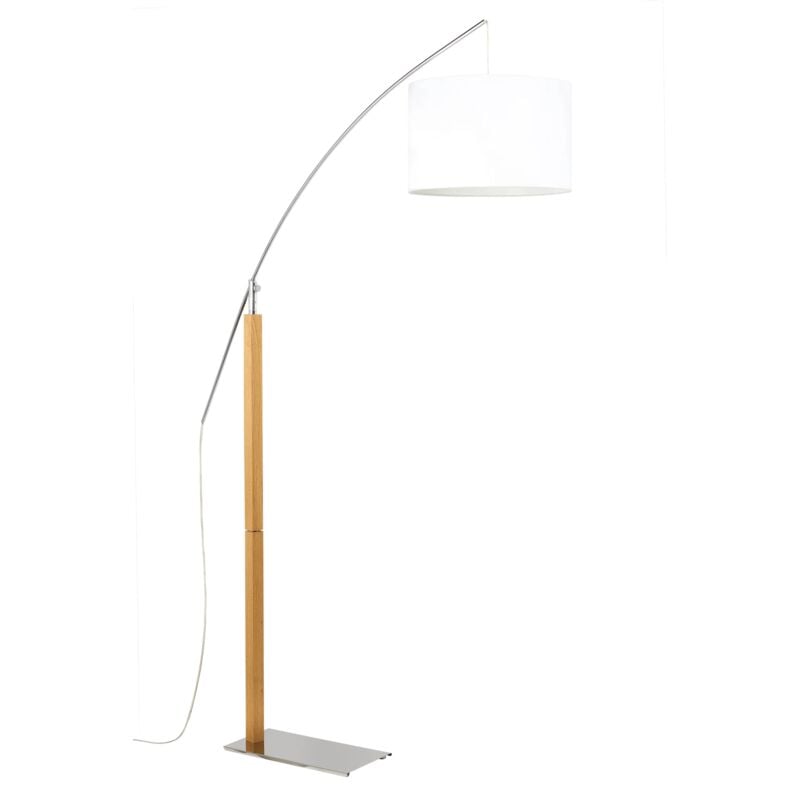 Lampadaire design, Lampadaire arc Rainbow Beige en Wood, Aluminor