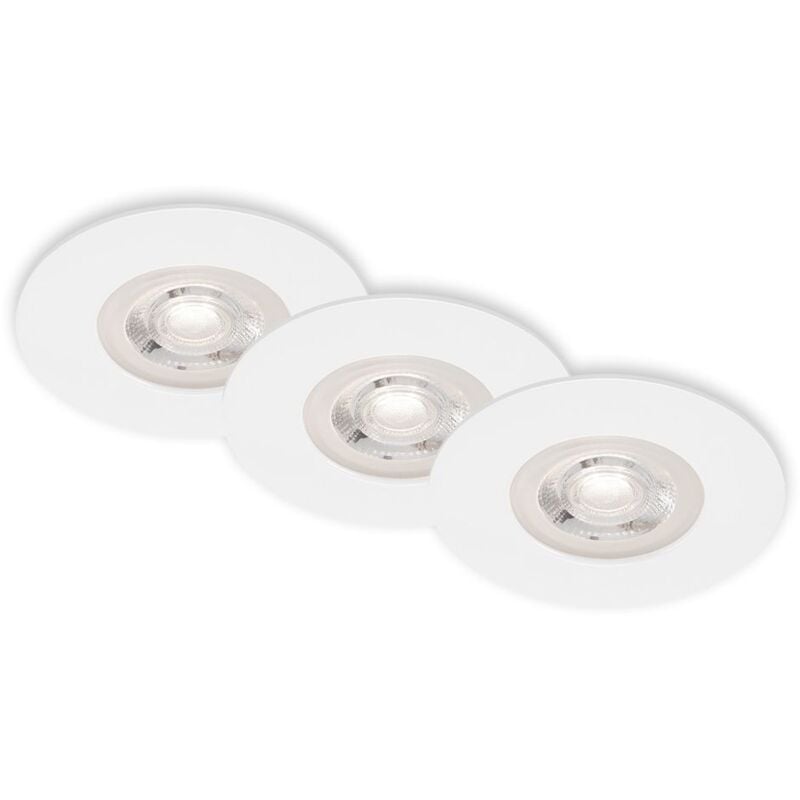Briloner - Luminaires led encastrables Spot encastrable Salle de bain Lot de 3 dimmable blanc 4,9W 9cm