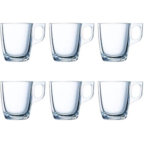 Luminarc Set di 6 tazze da caffè espresso in vetro per microonde da 9 cl, trasparente