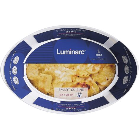 Luminarc Smart Cuisine Carine Pirofila Ovale, Vetro Opale, Bianco, cm 32x20x7,5 h.