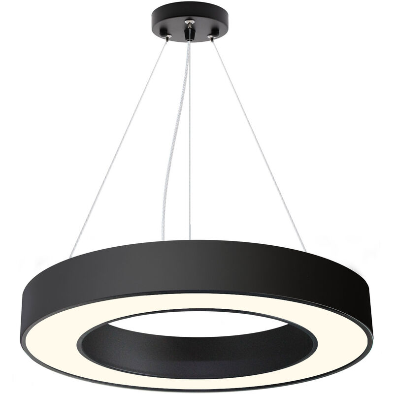 

Luminaria colgante o superficie PULL, Ø600mm, 50W, negro, Blanco neutro - Blanco neutro