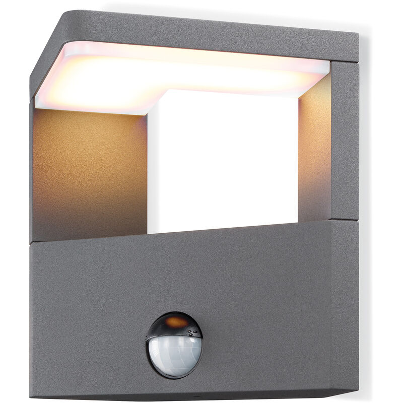 

Luminaria de pared para exteriores con sensor LED blanco cálido de 3000 K, 650 lm y 10 vatios, 201164