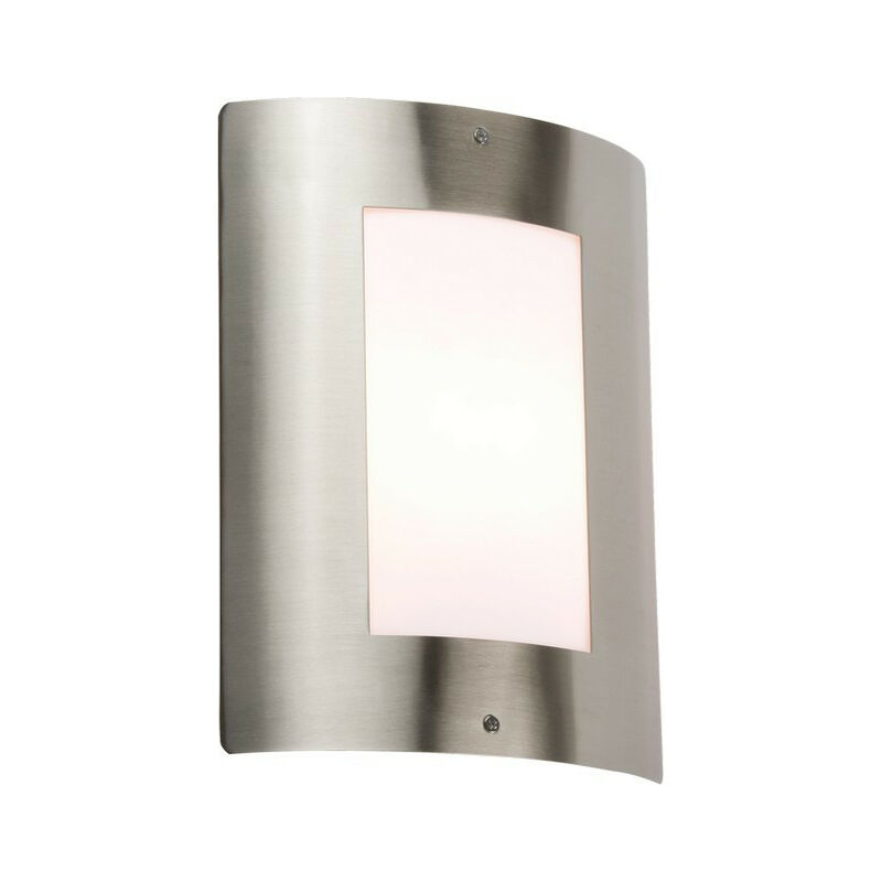 

Luminaria de pared para exteriores Knightsbridge de acero inoxidable, 230 V, IP44 E27, 40 W