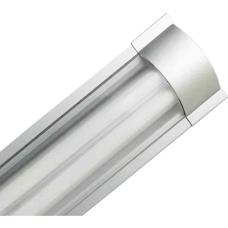 Luminaria Fluorescente 2x18W Tubos T8 G13 2600lm 4000K Aluminio 7hSevenOn - Aluminio