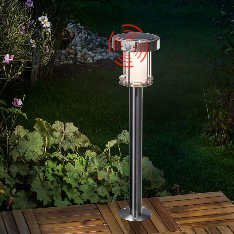 

Luminaria solar para caminos Ancona con detector de movimiento y luz blanca fría+blanca cálida de jardín, esotec 102534