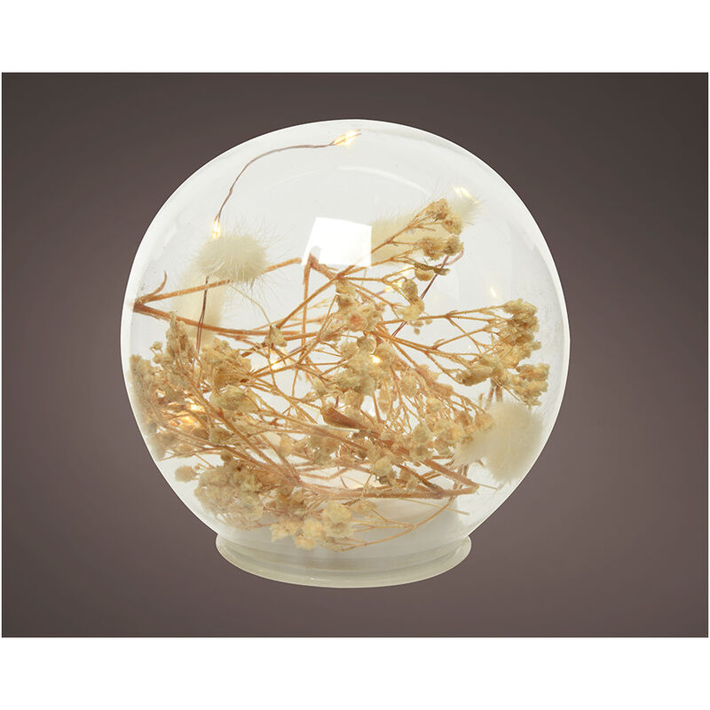 

Bola microled decorativa con elementos naturales ø18cm 15 leds luz cálida - Lumineo