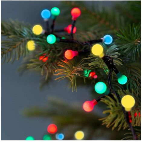 Lumineo Catena Luminosa 120 LED Cherry Multicolore - 9m - Cavo Nero