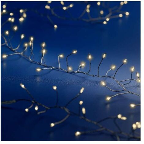 Lumineo Ghirlanda LED Argento - Luce Bianca Calda - 120 cm
