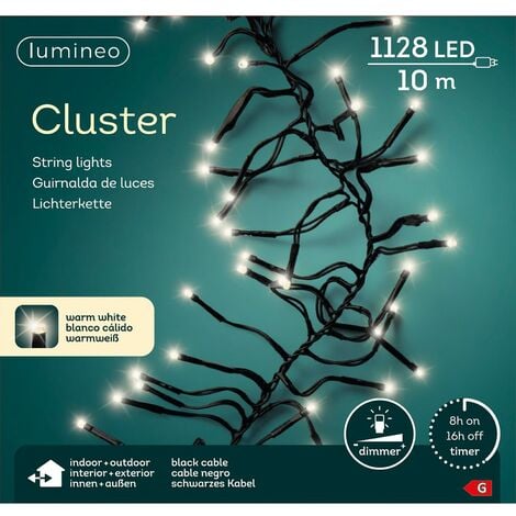 NOSENVIESDECO Lumineo LED Lichterkette Cluster 1.000 cm 1.128 Lichter warmweiß