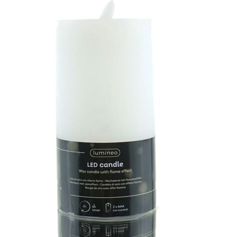 KAEMINGK Lumineo LED Wachskerze White weiß Ø 7 cm Höhe 15 cm warmweiß Indoor