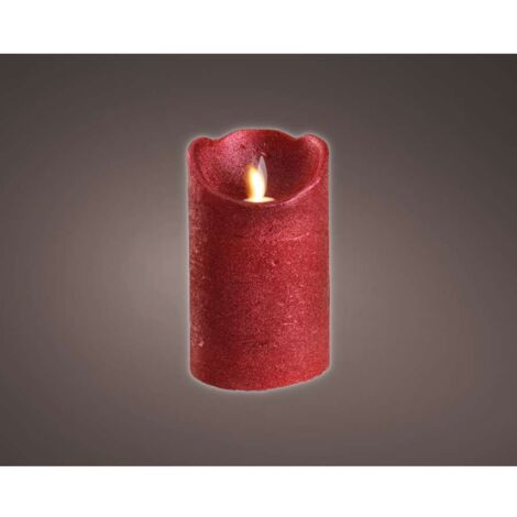 Lumineo Portacandela LED Rosso - Atmosfera Natalizia - 7,5x12,5 cm