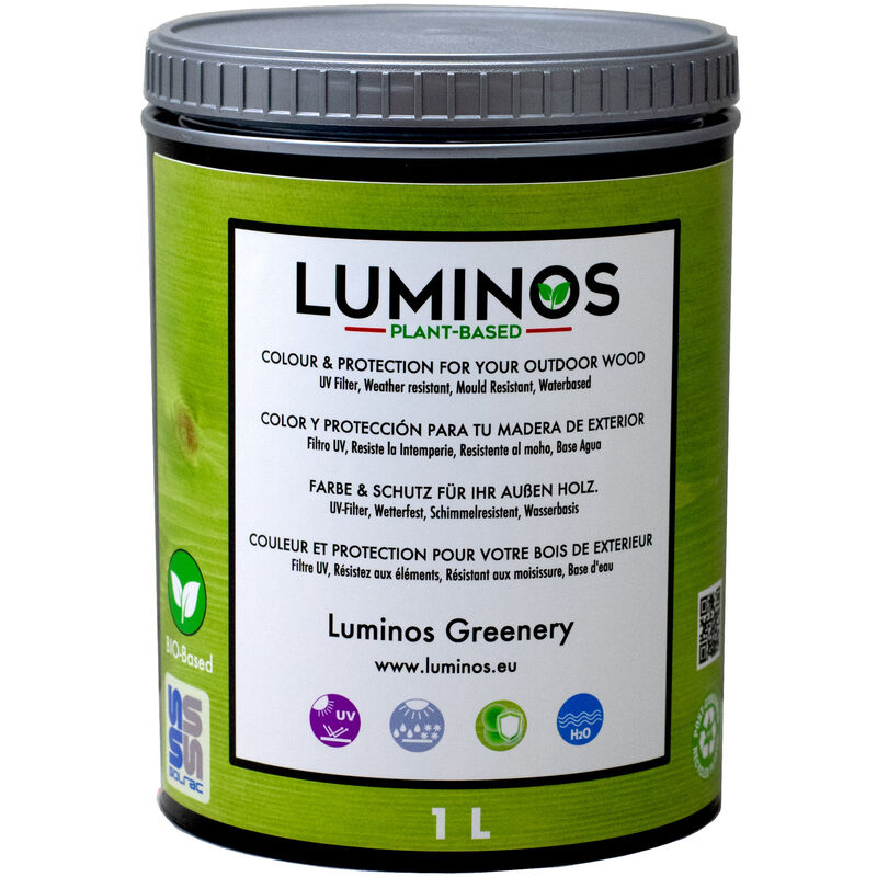 

LUM1107 - GREENERY Lasur al Agua Protector Madera Exterior. color Verde hierba. 1L - Luminos