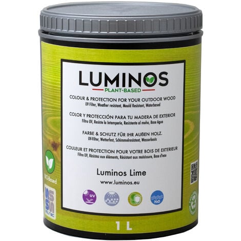 Luminos LUM1108 - LIME - Lasur al Agua Protector Madera Exterior Color Lima. 1L