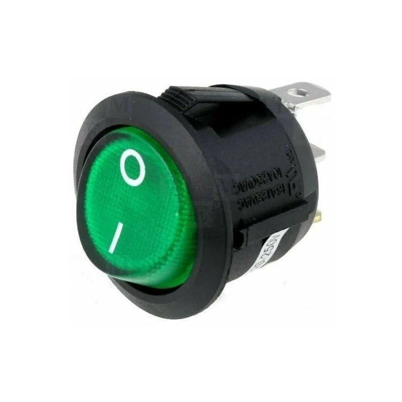 Reporshop - 20mm green bipolar bipolar switch 250V 4 faston 1.8mmm