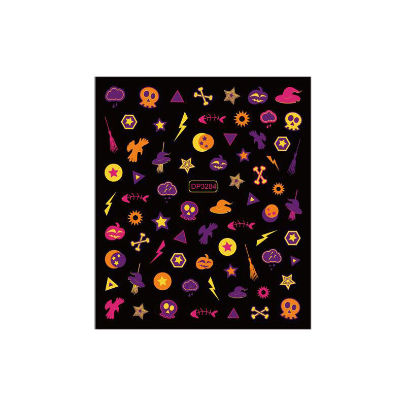 Luminous Nail Stickers Decals Funny Little Monster...