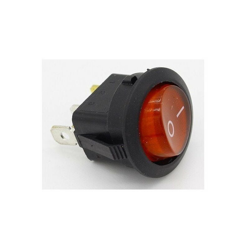Red Luminous Bipolar Switch 20mm 6a 250V 4 FASTON 1.8mmm