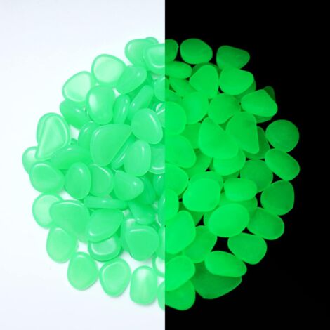 Luminous Stone, 300pcs Green Luminous Pebbles, Artificial Pebbles Stones, for Outdoor Garden Aquarium Paths Kid's Room