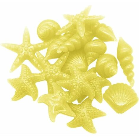 Luminous stones, fluorescent pebbles, 50 pieces of luminous stones, colored starfish, pebbles, yellow ocean starfish