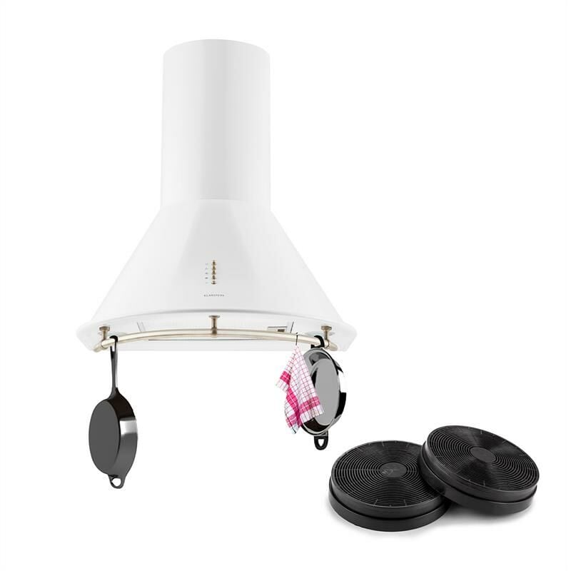 Klarstein - Lumio Neo Hotte aspirante + 2 filtres recyclage d'air 610 m³/h blanc