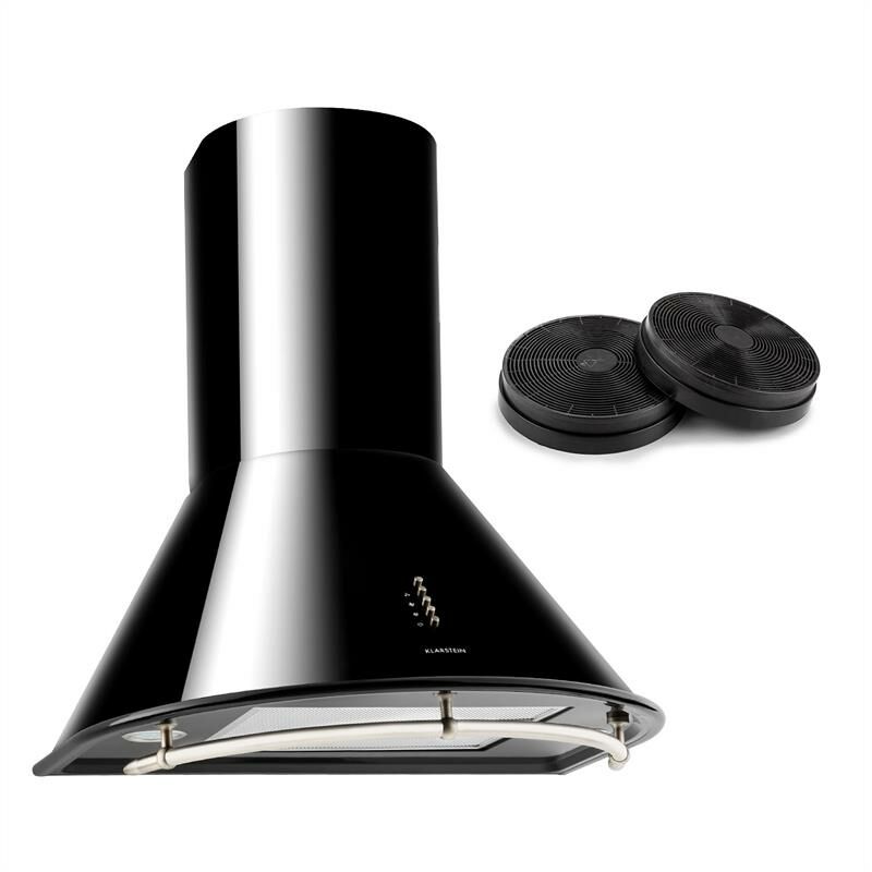 Klarstein - Lumio Neo Hotte aspirante + 2 filtres recyclage d'air 610 m³/h noir