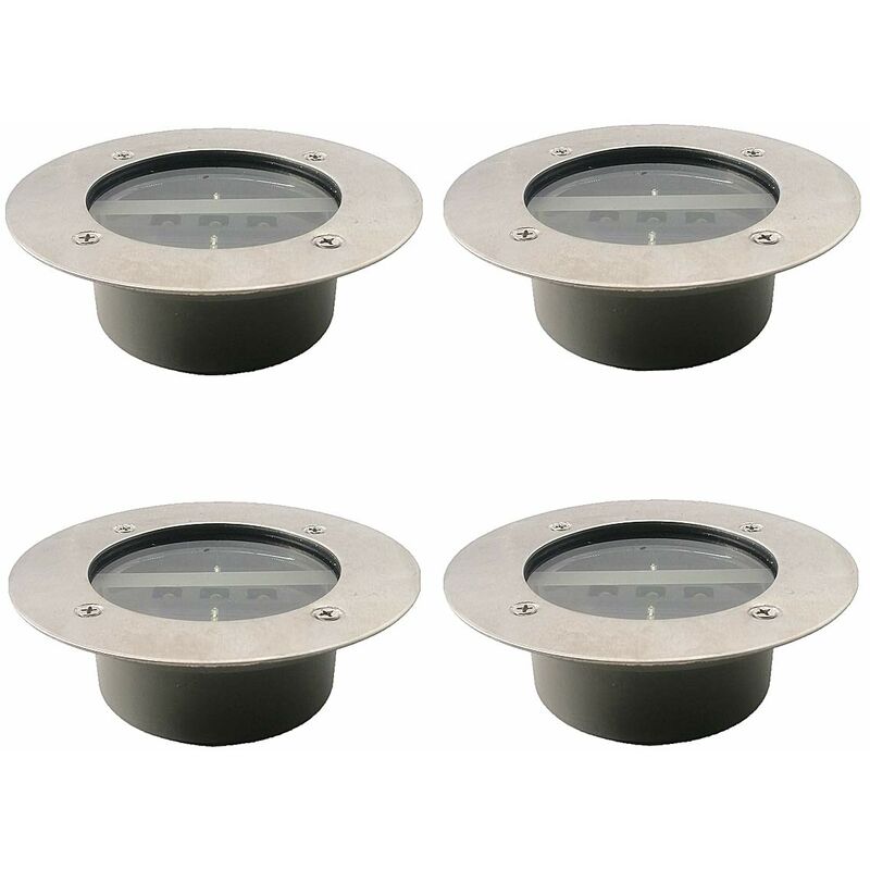 Lumière Solaire Extérieur, 4 Pack 3 led Spot Lampe Solaire Jardin, Etanche IP65, Pelouse Lumière Decorative Pour Chemin Terrace Jardin Allée (Rond,