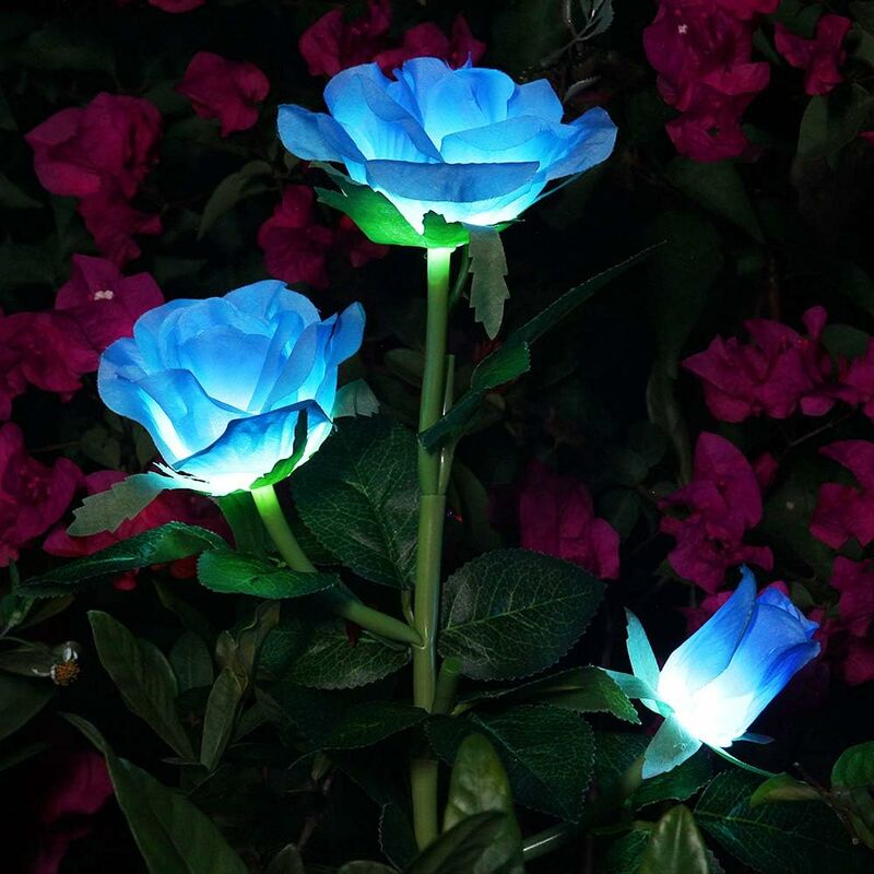 Ineasicer - Lumières de fleur solaire Rose artificielles Lumières led solaires décoratives pour extérieur étanche IP44 pour Jardin Noël Extérieur