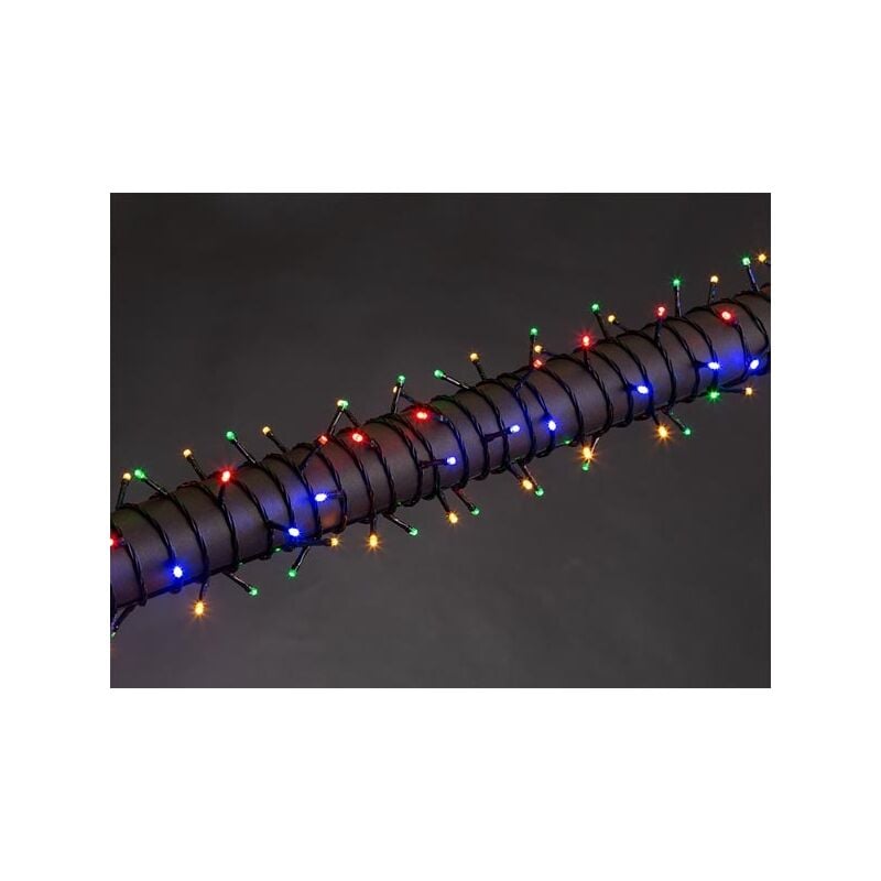 Luna led - 12 m - 160 led - multicolore - câble vert - modulateur - 24 v velleman V-LUN-12-A-24V-MC-GW