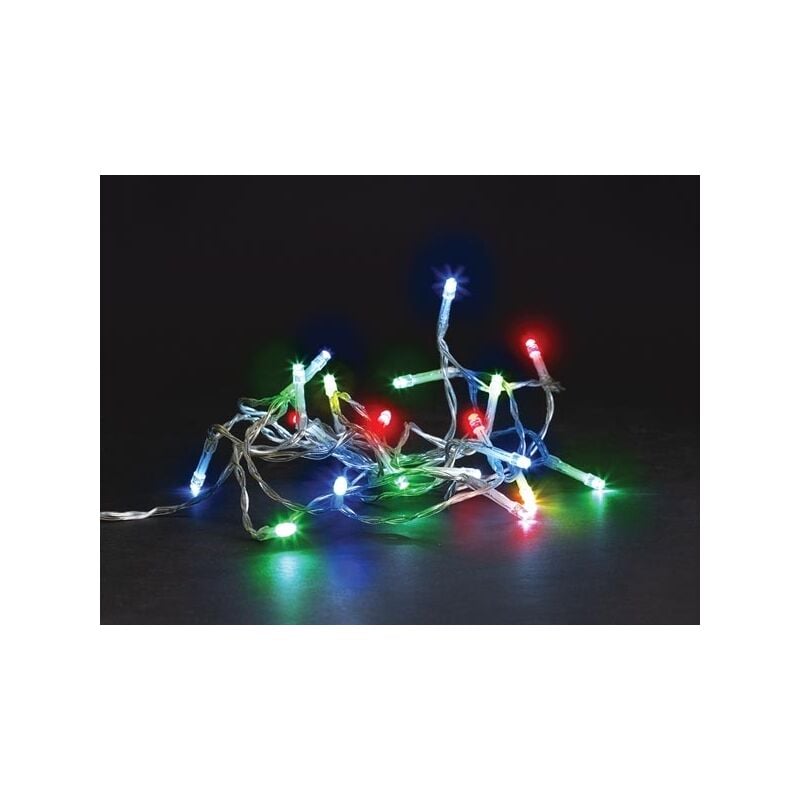 Meissa led - 2 m - 20 led - multicolore - câble transparent - modulateur - piles non incluses velleman V-MEI-02-S-24V-MC-TW