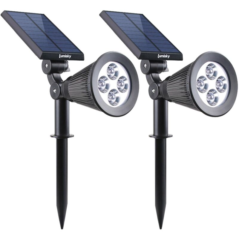 Lumi Jardin - Lot de 2 spots solaire spiky W34 blanc chaud ou blanc froid Lumisky® blanc-froid-6000k Lumi Jardin - Lot de 2 spots solaire spiky W34 blanc chaud ou blanc froid Lumisky® blanc-froid-6000k