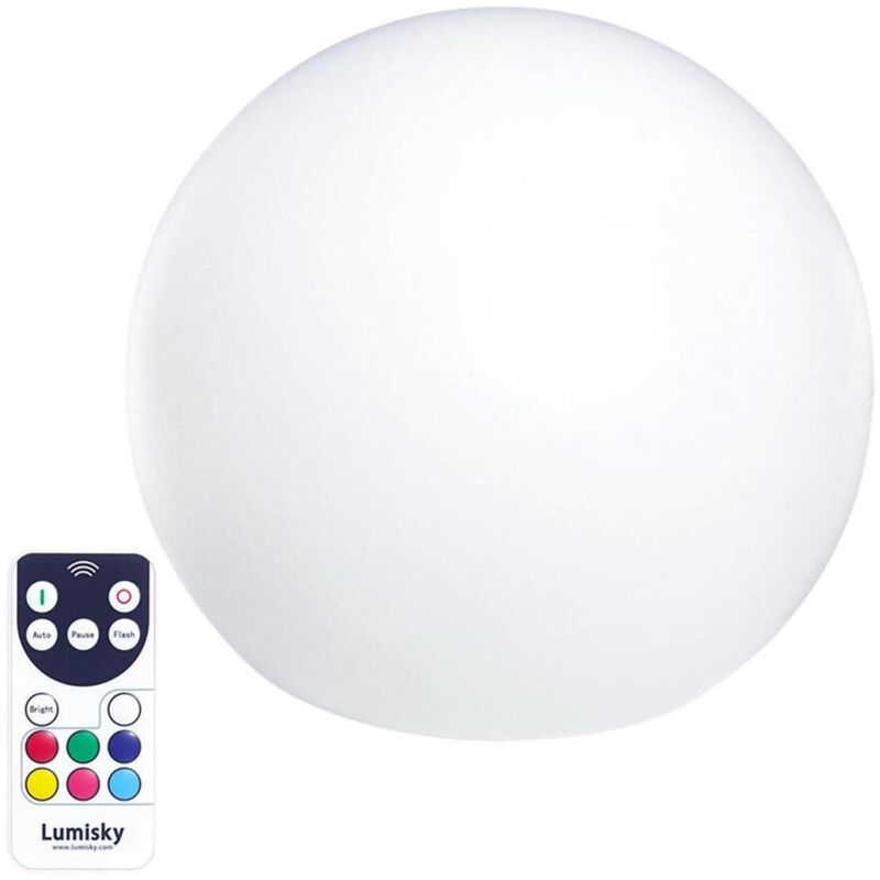 Lumisky - Boule lumineuse sans fil flottante led Multicolore Polyéthylène D30CM