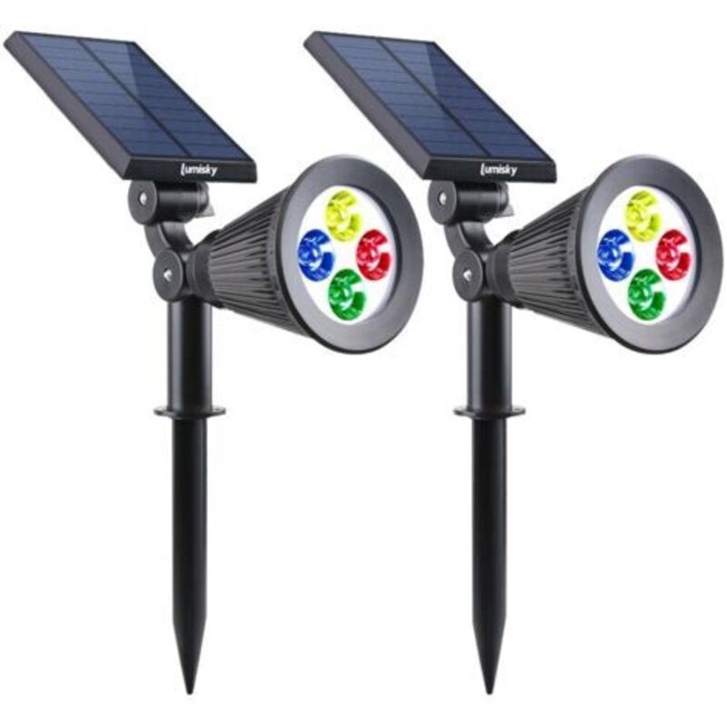 Lumisky spots solaires modernes multicolore lot de 2 Lampadaire d'extérieur